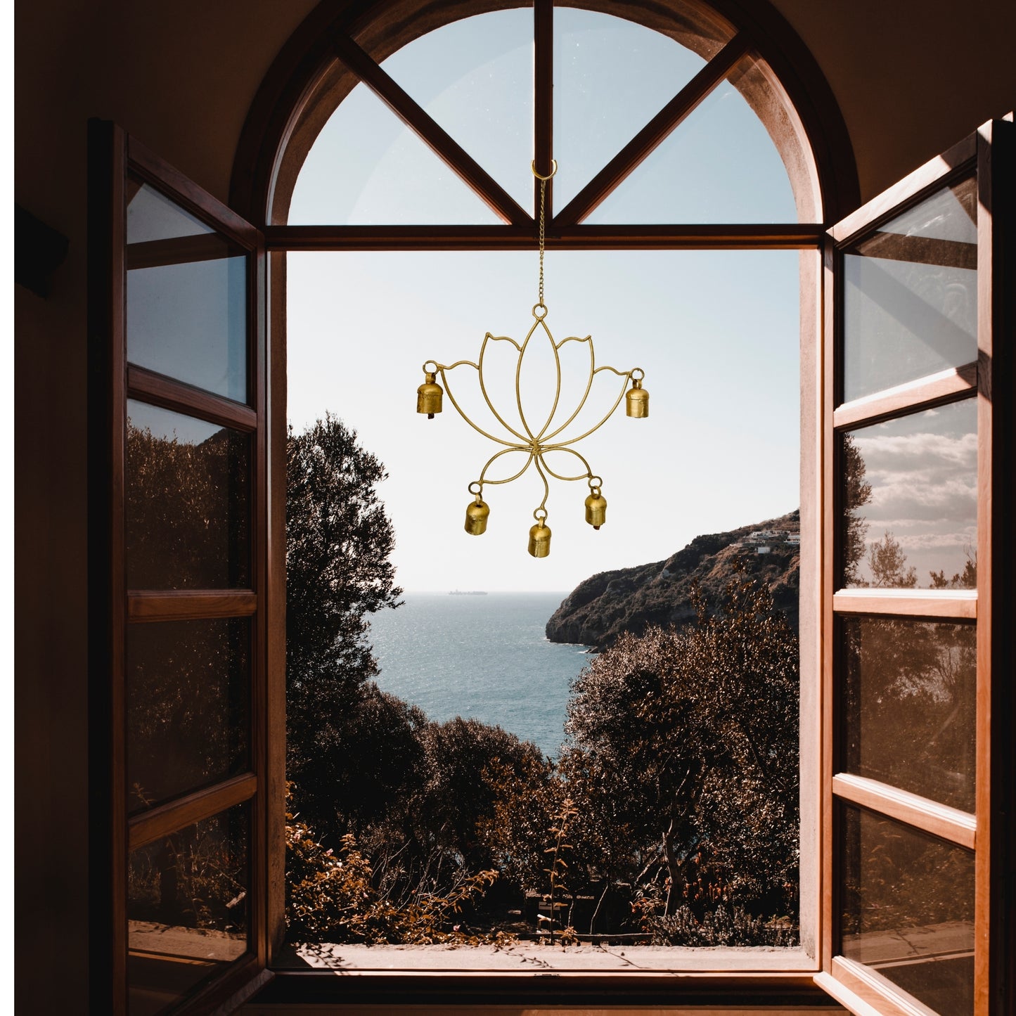 Lotus Copper Bell Wind Chime