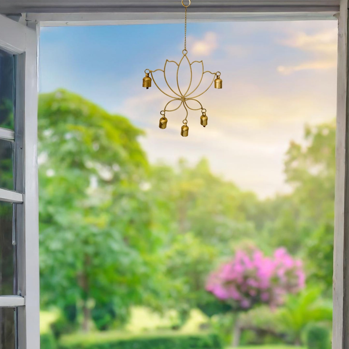 Lotus Copper Bell Wind Chime