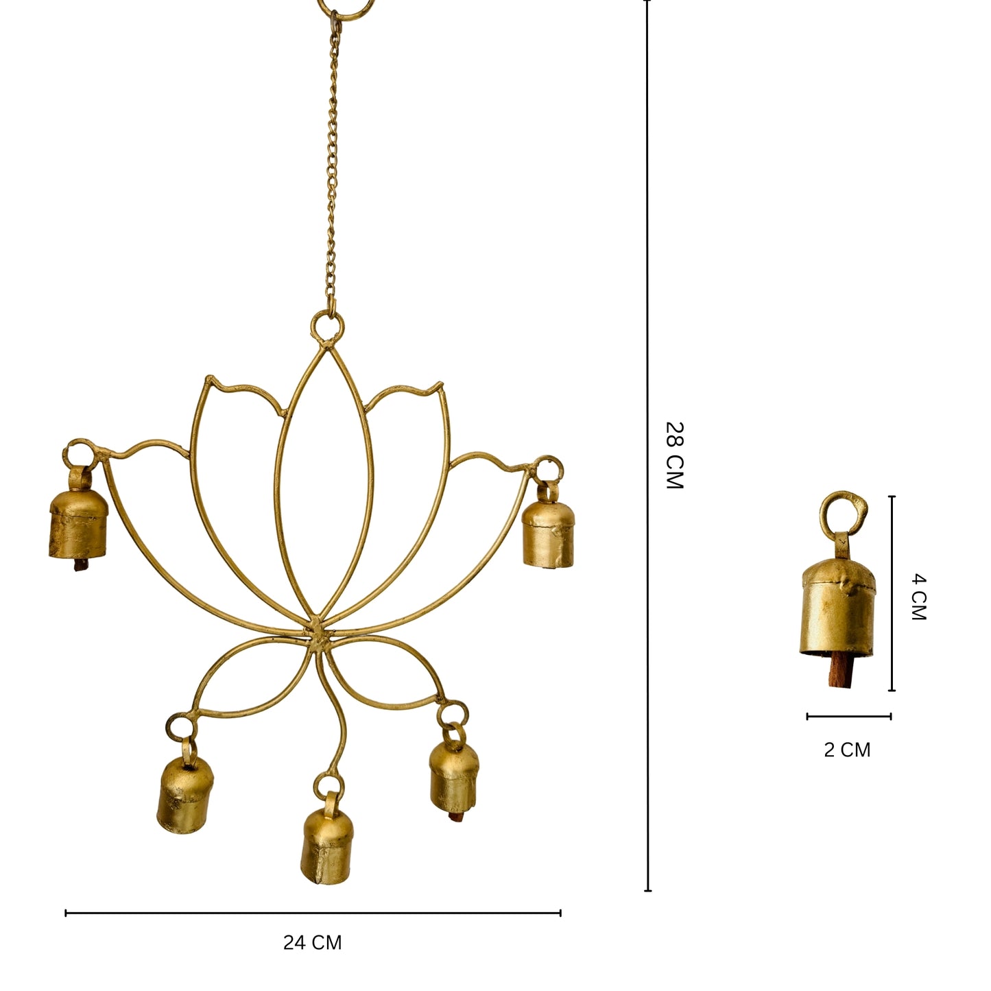 Lotus Copper Bell Wind Chime