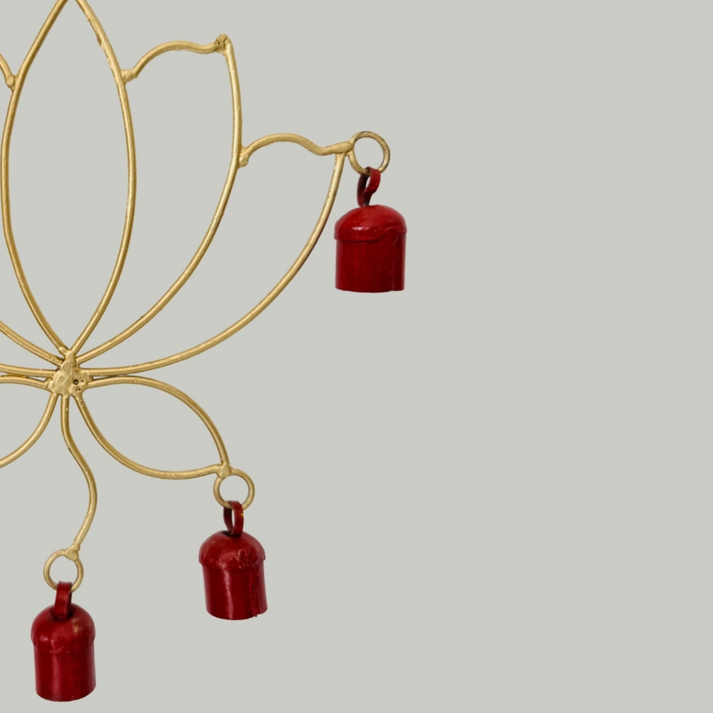 Lotus Copper Bell Wind Chime -Red Bell