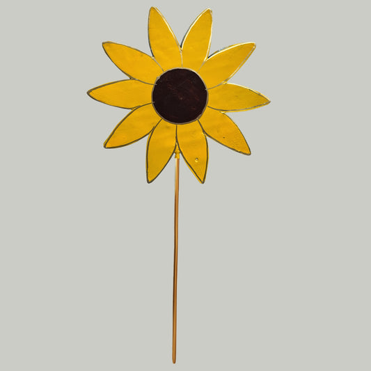 Sunflower (pack of 2) Metal Stick/Garden Stake for Garden Decor - Yellow