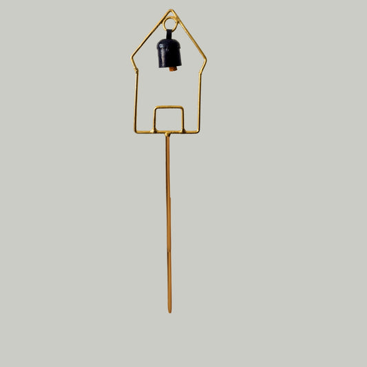 House Metal (pack of 2) Garden Stake with Bell For Garden Decor- Blue