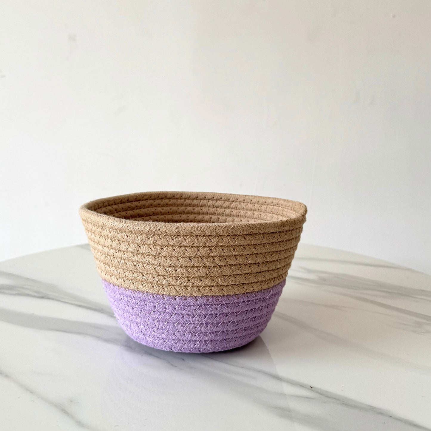 Bloom & Glow Cotton Tokri Set( Yellow & Lavender)| Set Of 2 Organiser