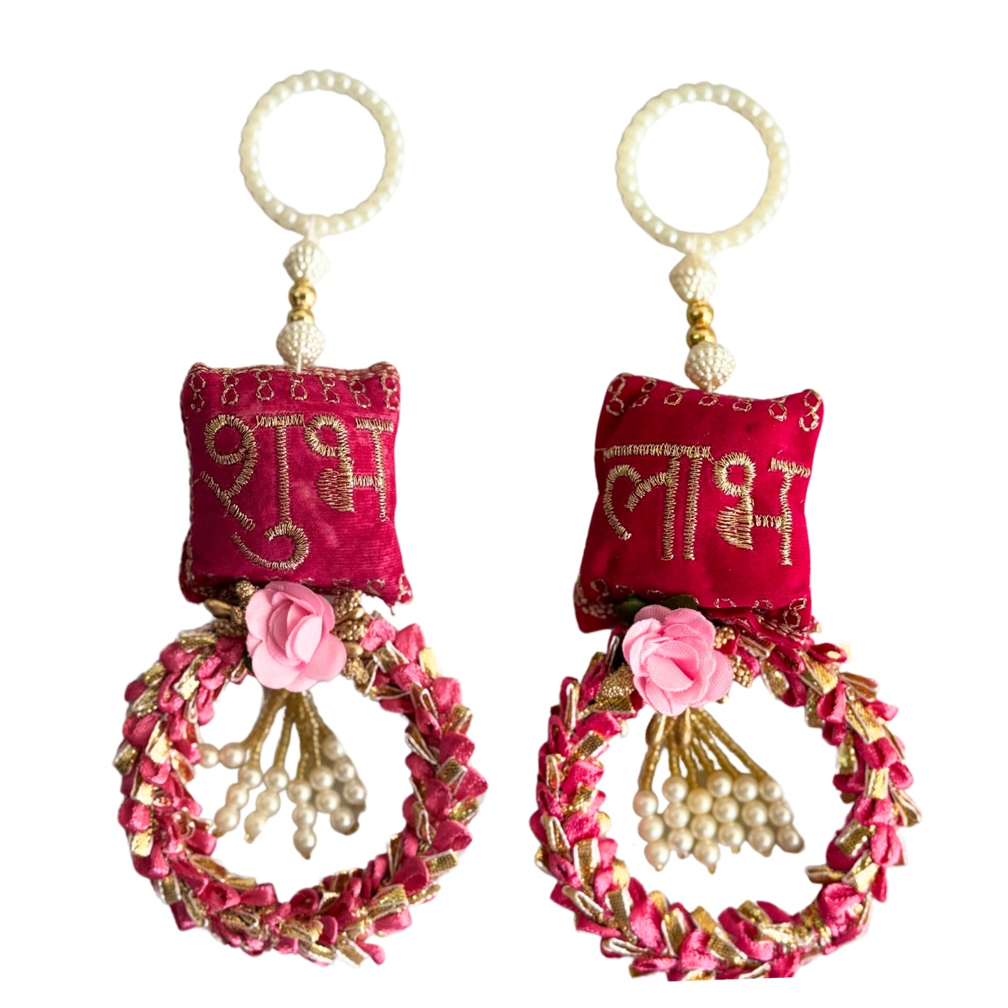 Beautiful Handmade Subh Labh Hanging (Pack of 2)-Pink