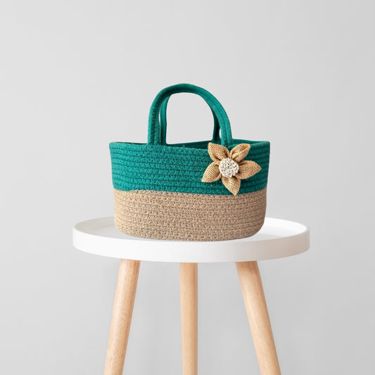 Botanical Bliss Basket | Room Hamper Basket for Gifting with Jute bow