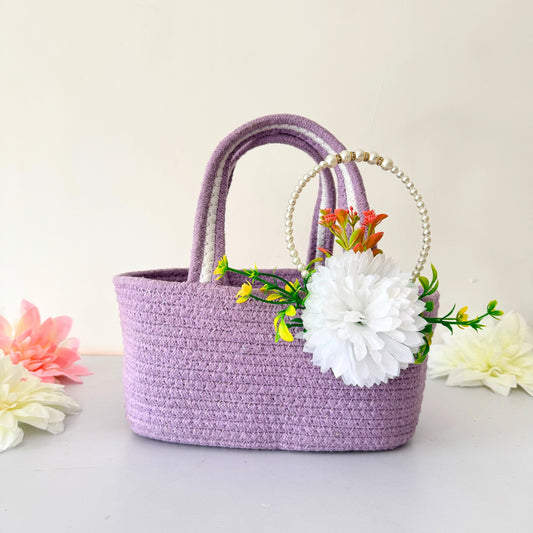 Violet Whisper Basket | Pearl Room Hamper Basket for Gifting