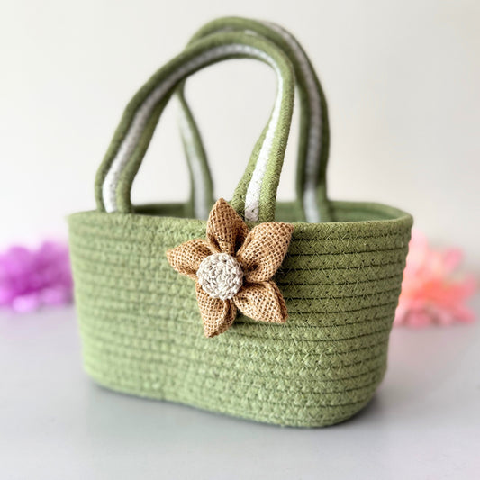 Pastel Harmony Basket | Hamper Basket for Gifting with Jute Bow