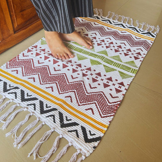 Enchant Weave Cotton Dhurrie | Floormat | 33X21 Inches