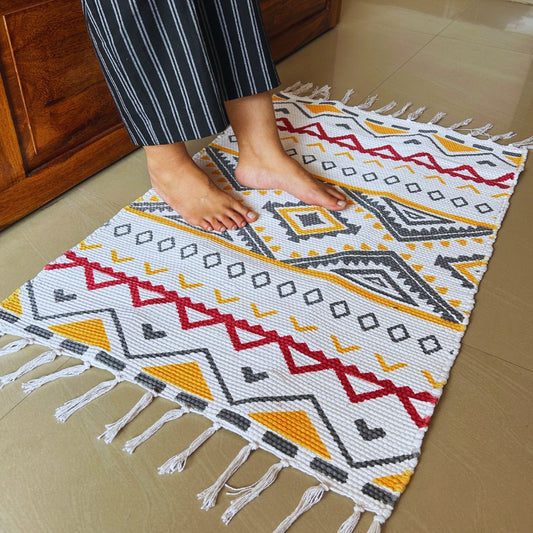 Harmony Hues Cotton Dhurrie | Floormat | 33X21 Inches