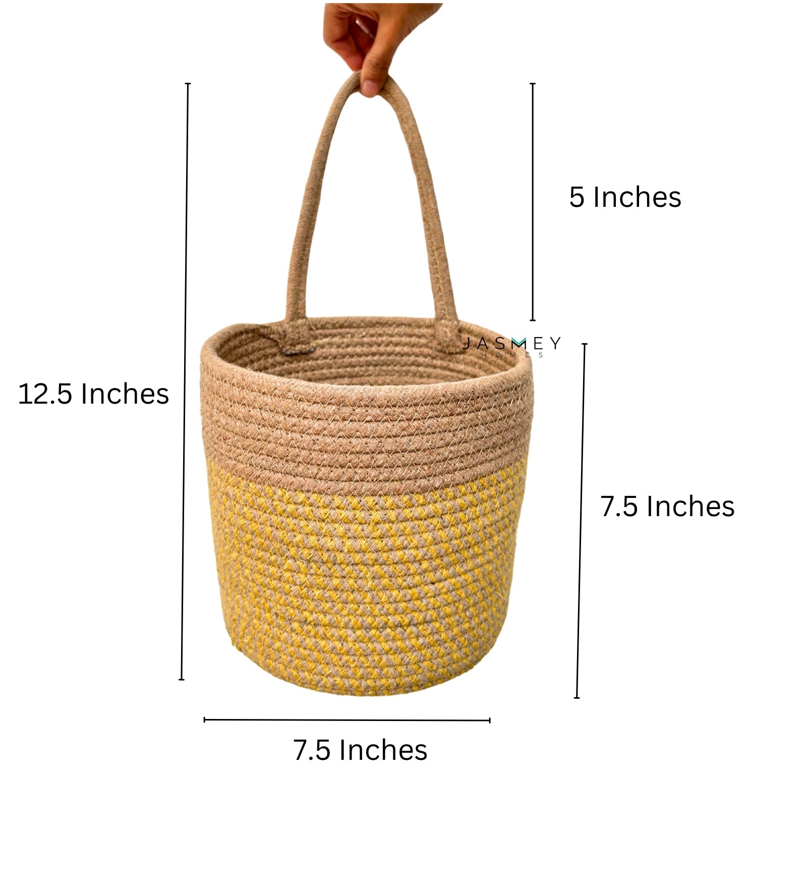 Wall Hanging Storage Basket - Yellow & Beige - jasmeyhomes