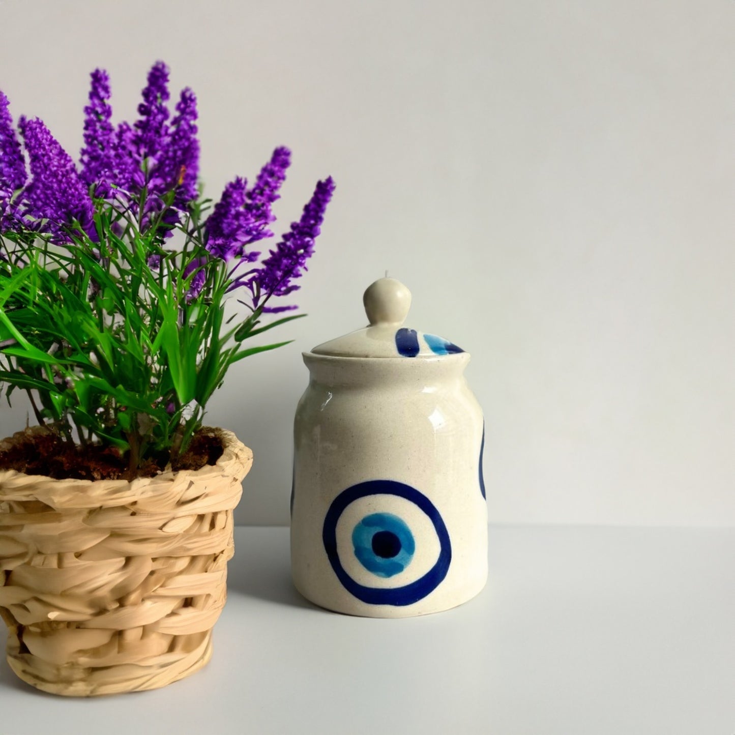 Ceramic Evil Eye Pickle Jar- Set Of 2