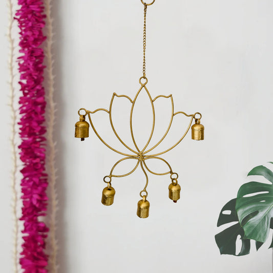 Lotus Copper Bell Wind Chime