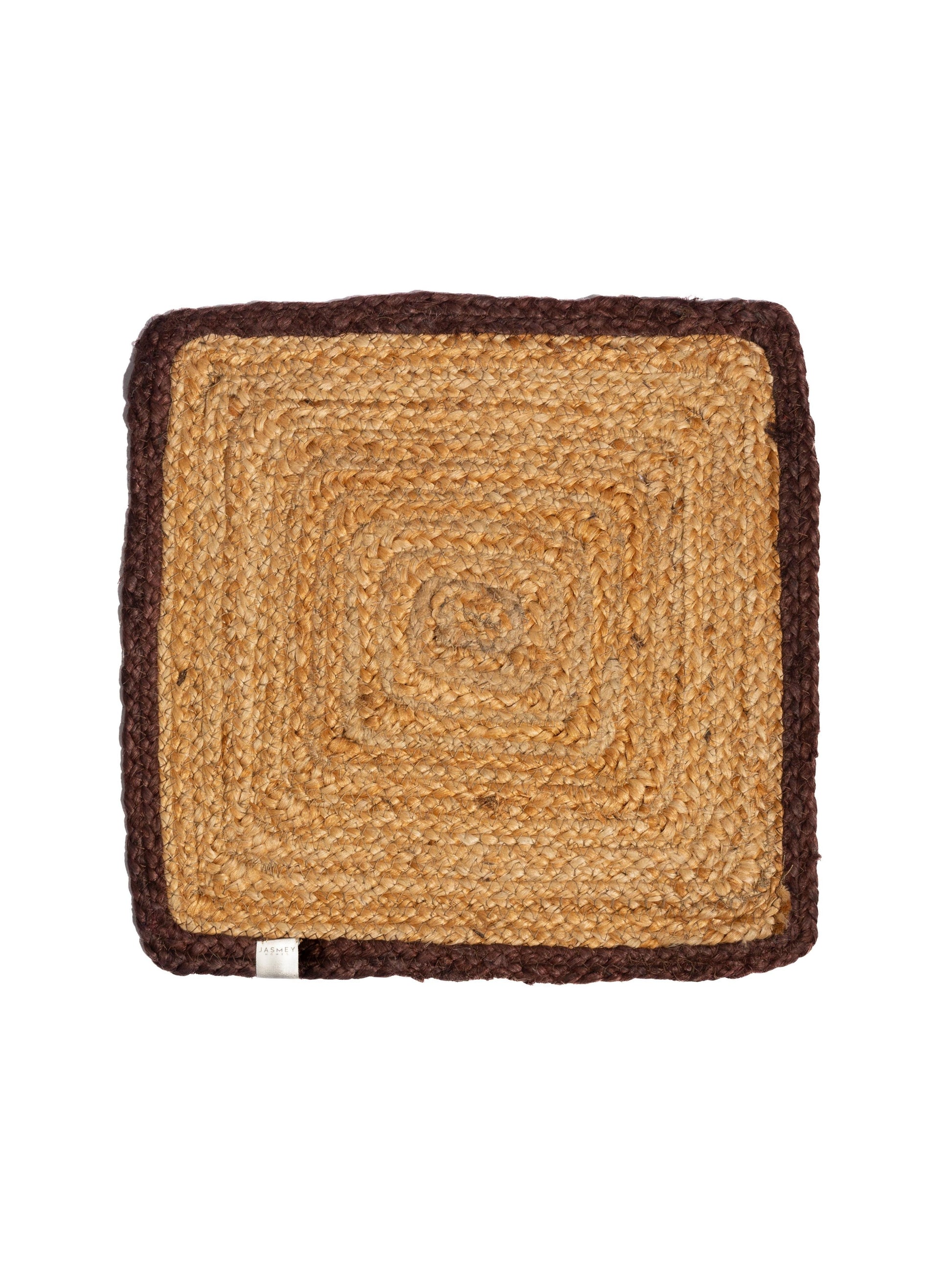 Jute Table Mats - Upper Crust Square 33cm - Brown - jasmeyhomes