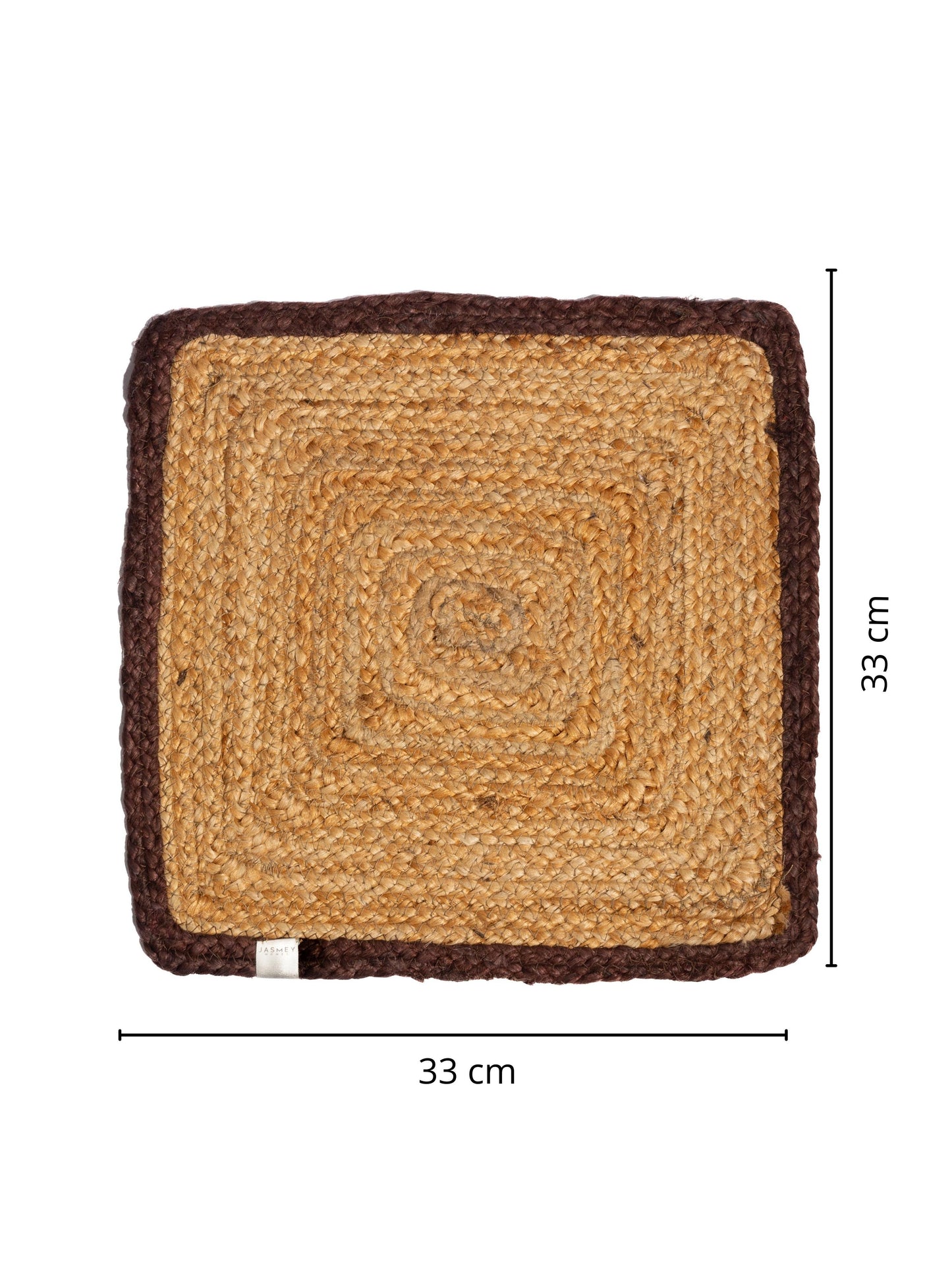 Jute Table Mats - Upper Crust Square 33cm - Brown - jasmeyhomes