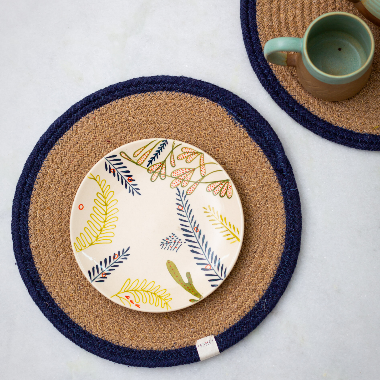 Set of 2 Reversible Placemats- Outer Ring | Blue - jasmeyhomes