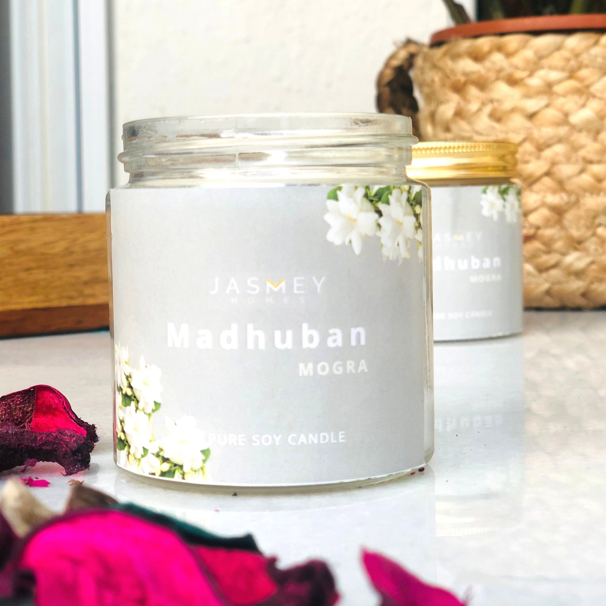 JASMEY HOMES | MOGRA SCENTED CANDLE - PURE SOY - jasmeyhomes