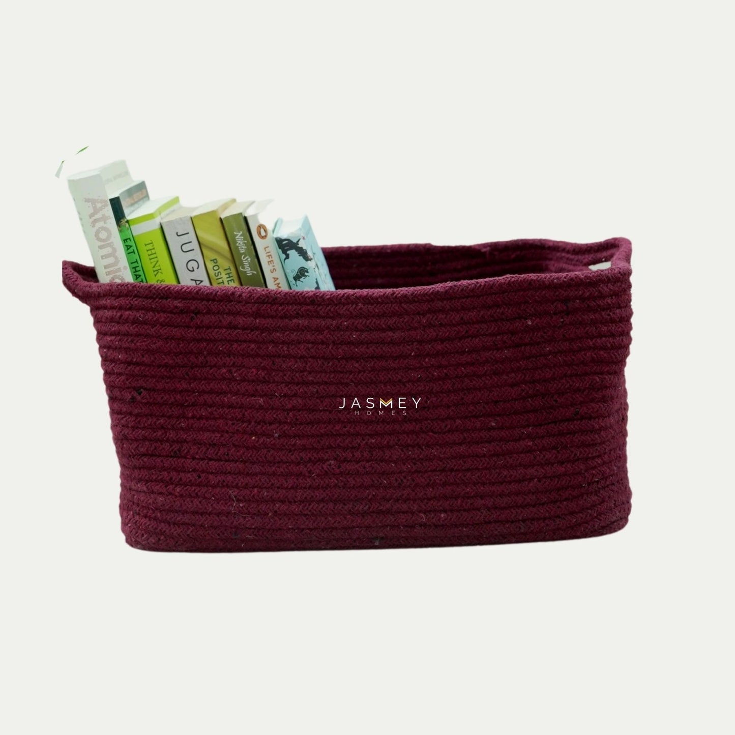 Rectangular Maroon Storage Basket - jasmeyhomes