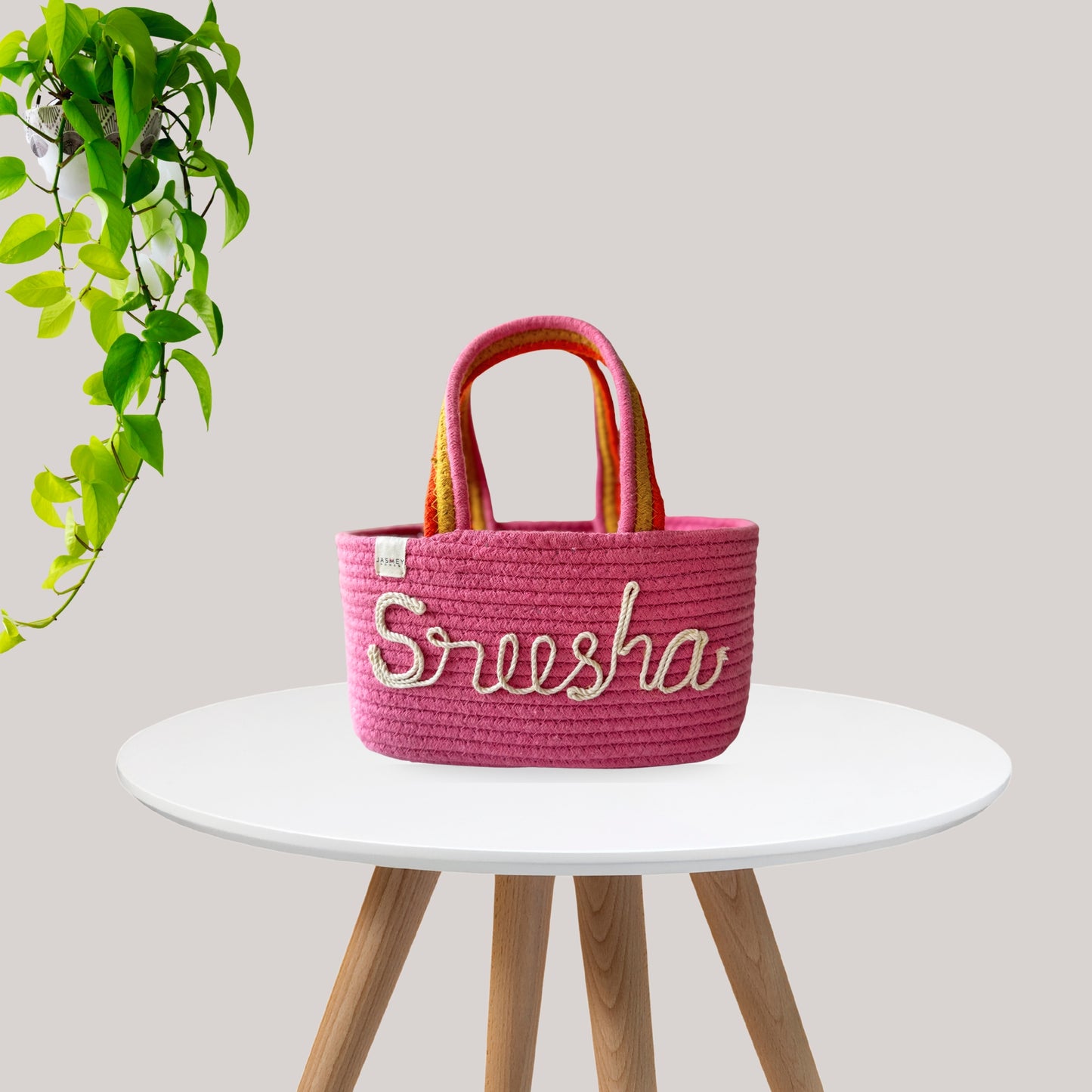 Personalized Cotton Rope Baskets with Name