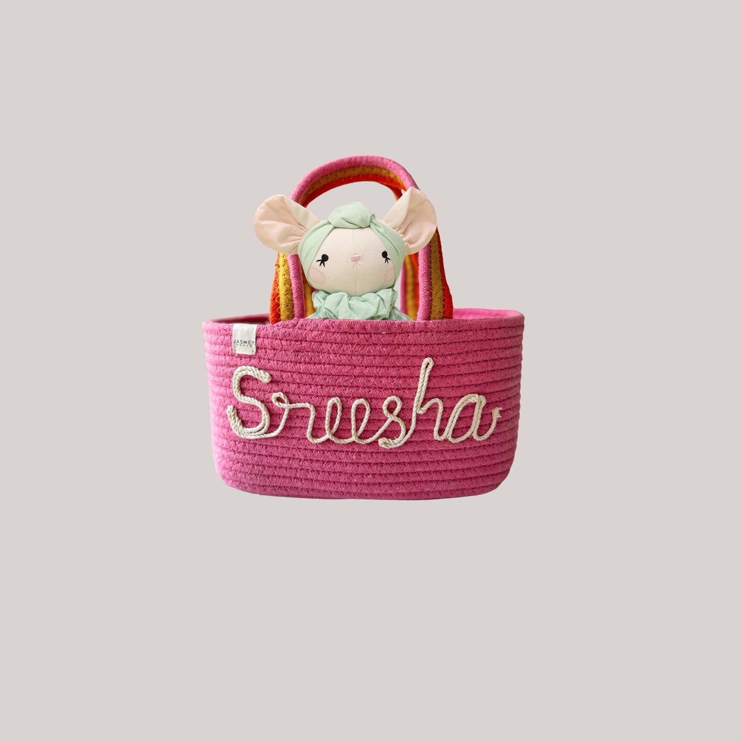 Personalized Cotton Rope Baskets with Name