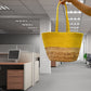 Mustard Jute and Cotton Handbag