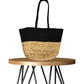 Black Jute and Cotton Handbag