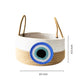 Evil Eye Cotton Rope Basket – Reusable & Sustainable Return Favor Basket - Blue