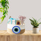 Evil Eye Cotton Rope Basket – Reusable & Sustainable Return Favor Basket - Blue