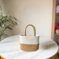 Handwoven Jute Handbag | Lunch Bag- White