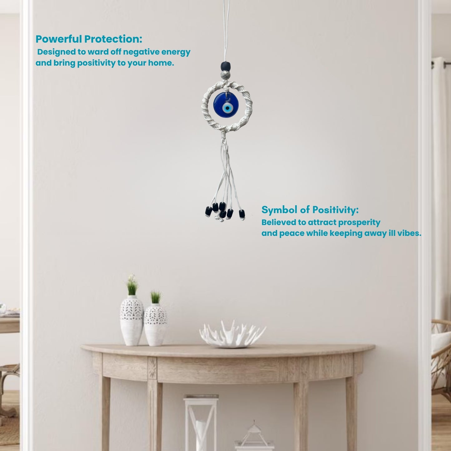 Handmade Macrame  Evil Eye Wall Hanging: Boho Home Protection Amulet