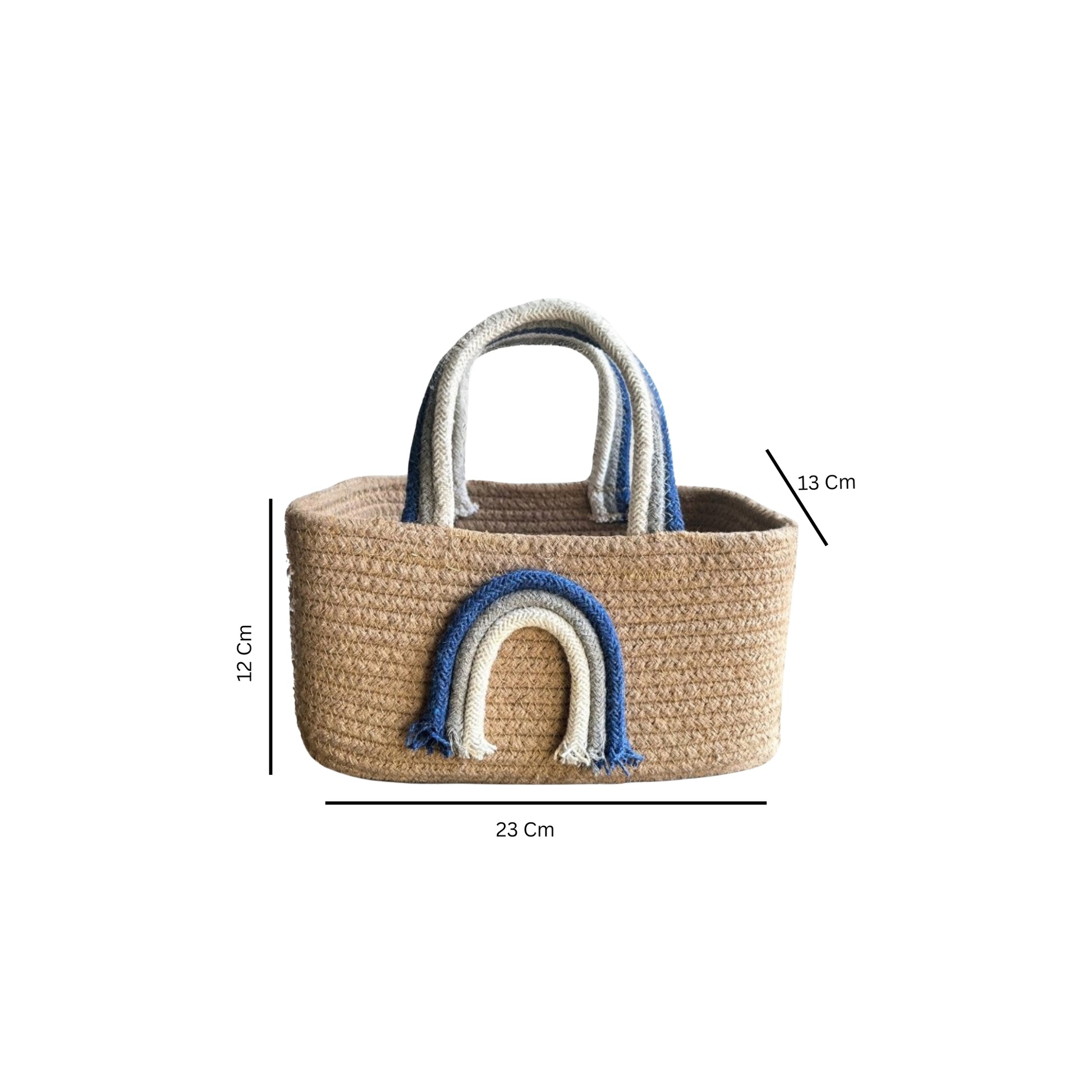 Rainbow Handle Storage Basket - Blue - jasmeyhomes