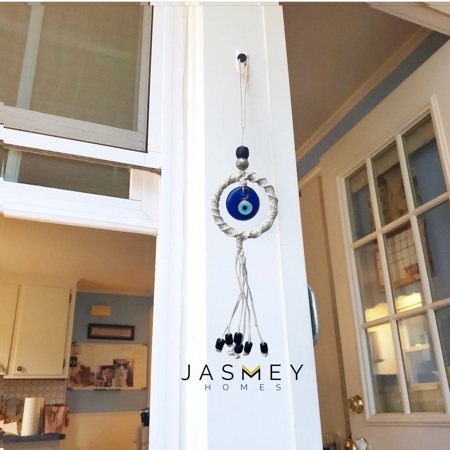 Handmade Macrame  Evil Eye Wall Hanging: Boho Home Protection Amulet