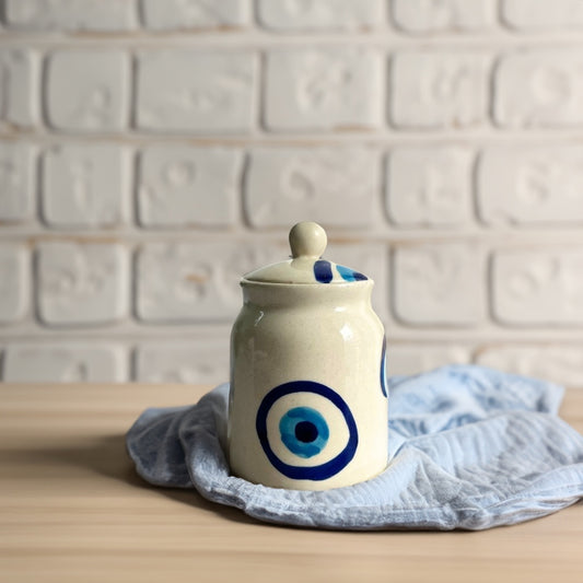 Ceramic Evil Eye Pickle Jar- Set Of 2