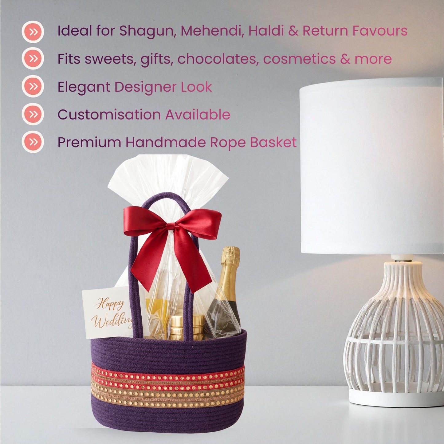 Purple Bloom hamper Basket