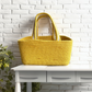 Yellow Room Hamper Basket for Gifting with Jute Bow | Haldi Ceremony Return Favor