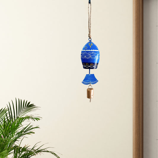 Fish Wind Chimes for Home Balcony with Sound - Blue