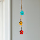 Kuku Home Melody - Hand Painted Hanging Ornaments  For Home Decor, Wind Chimes- Set of 3 Aque