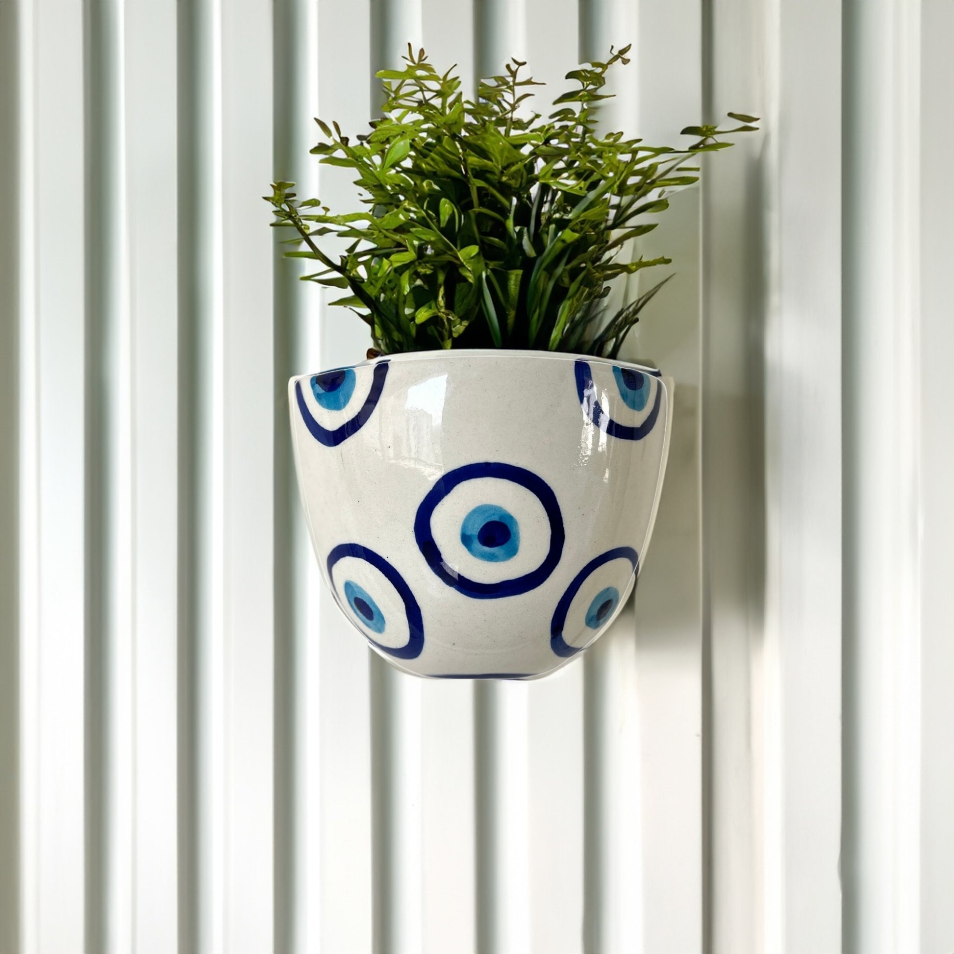 evil eye planter pot Evil Eye Ceramic Wall Hanging Planter – JASMEY HOMES