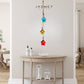 Kuku Home Melody - Hand Painted Hanging Ornaments  For Home Decor, Wind Chimes- Set of 3 Aque