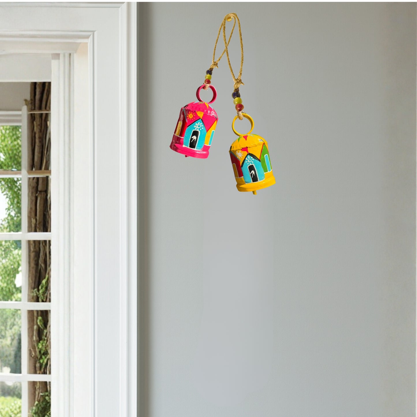 Rangilo Ghar Dream Chime -   Set of 2 - Pink and Yellow