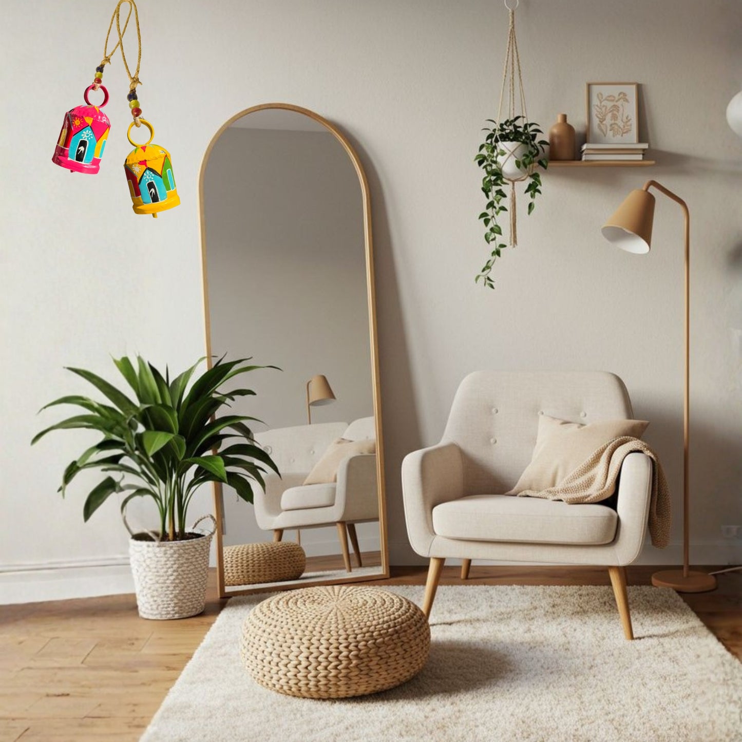 Rangilo Ghar Dream Chime -   Set of 2 - Pink and Yellow