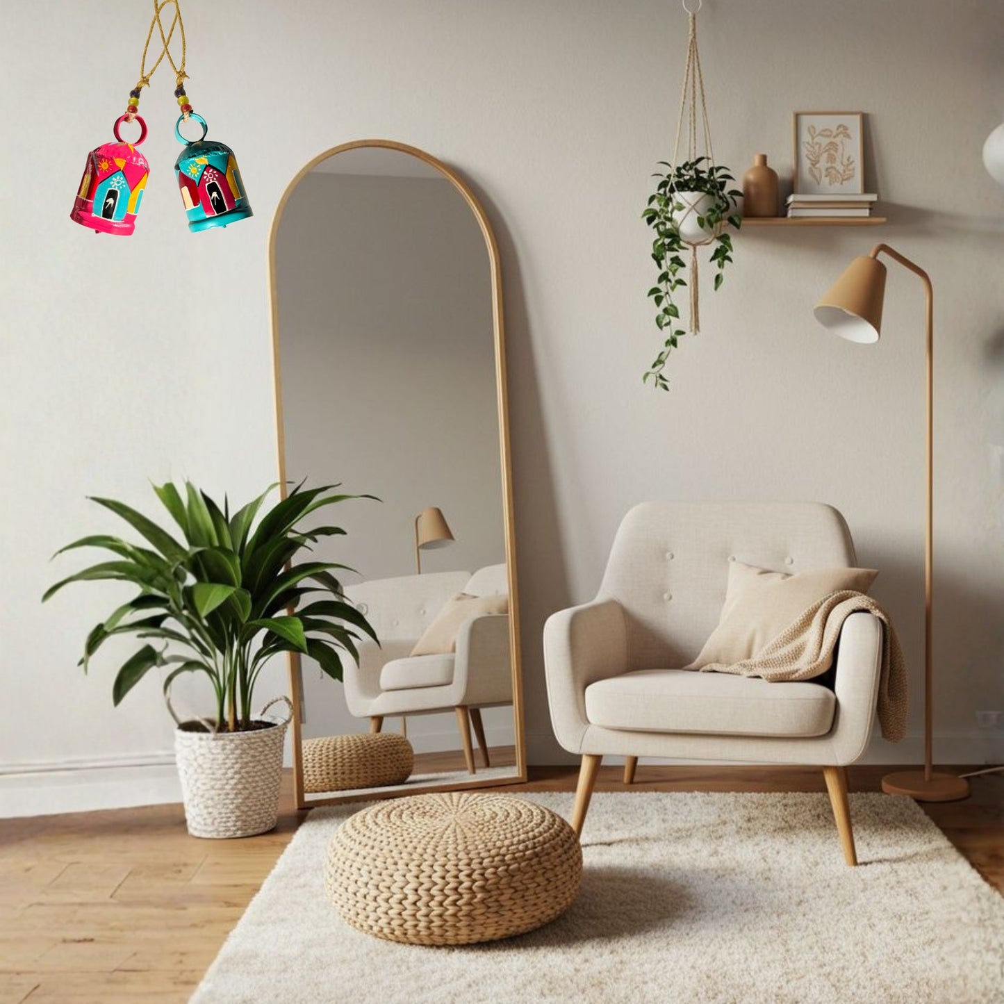 Rangilo Ghar Dream Chime -   Set of 2 - Pink and Aqua