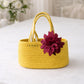 Yellow Boho Gift Hamper Basket with Flower