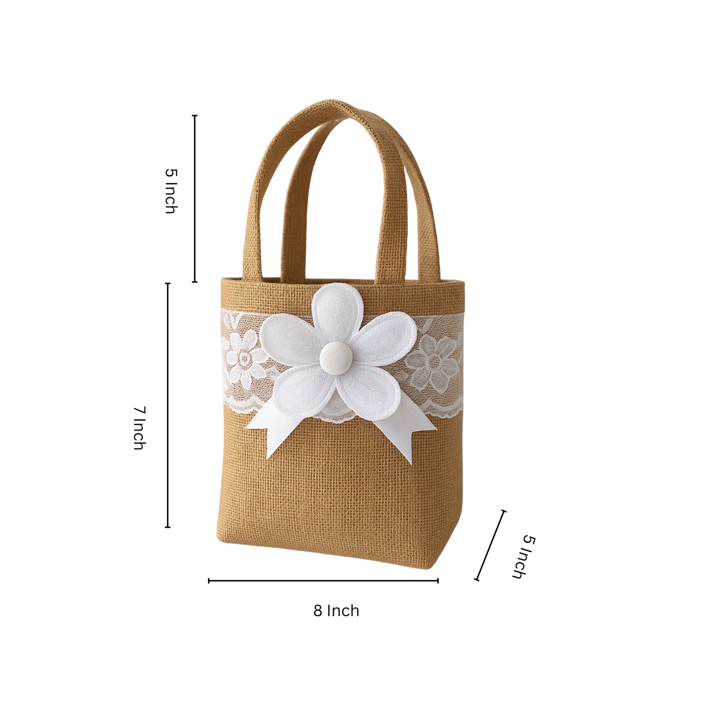 Set of 3  Burlap Flower Basket Wedding Candy Gift Basket for Wedding Ceremony Party Christmas, Diwali  Gifting