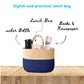 Cotton handwoven Lunch Bag | Handbag - Beige & Indigo