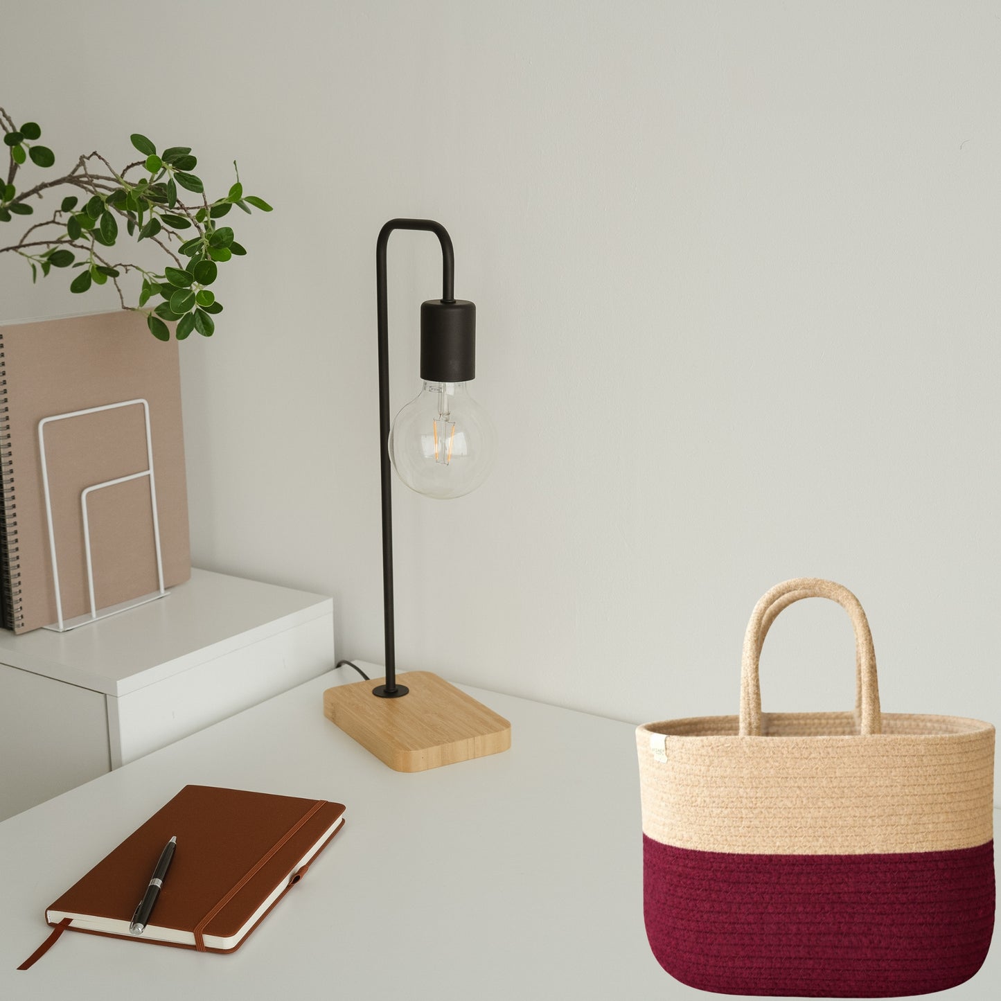 Cotton handwoven Lunch Bag | Handbag - Beige & I Maroon