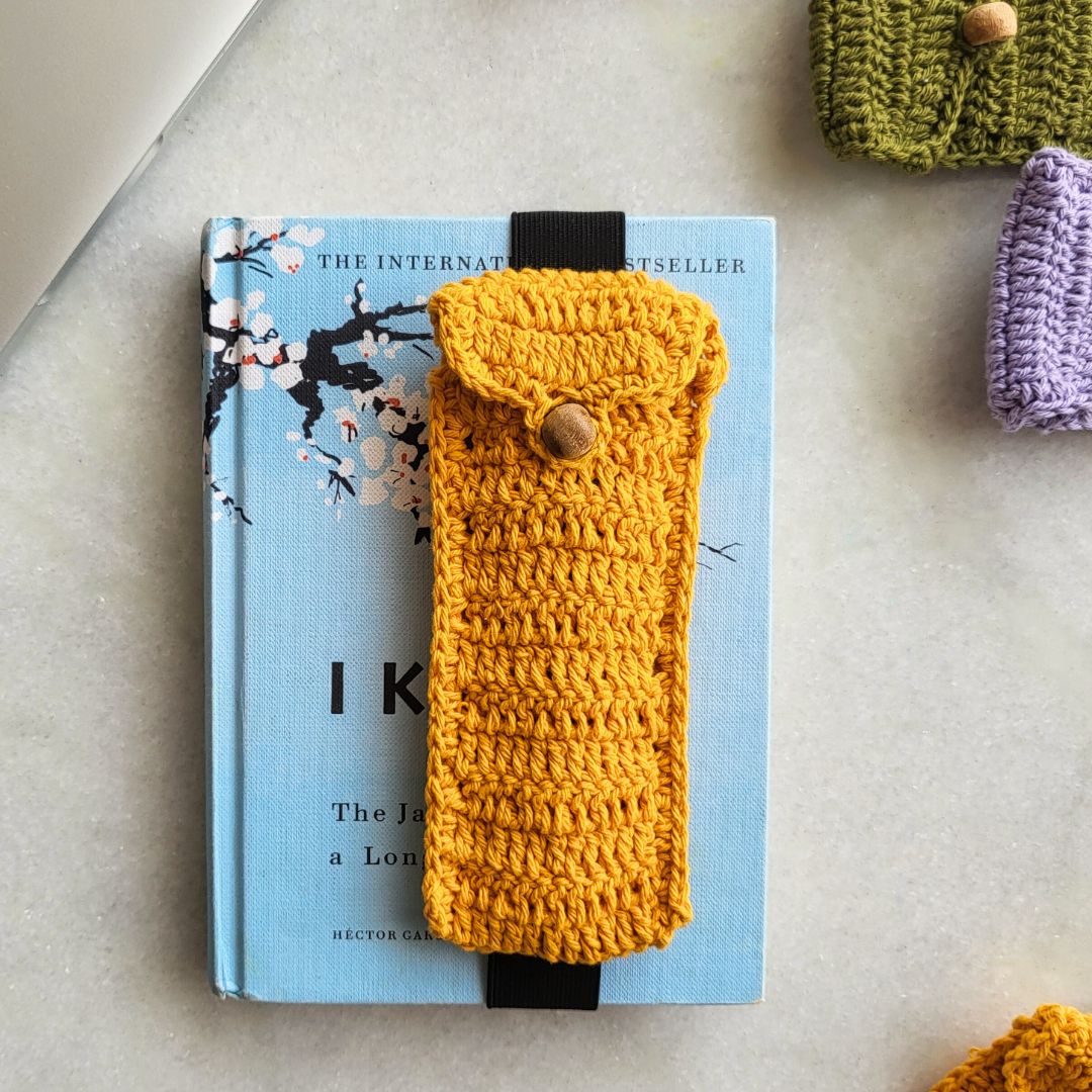Bookmark & Pouch for Storing Stationery | Mustard - jasmeyhomes
