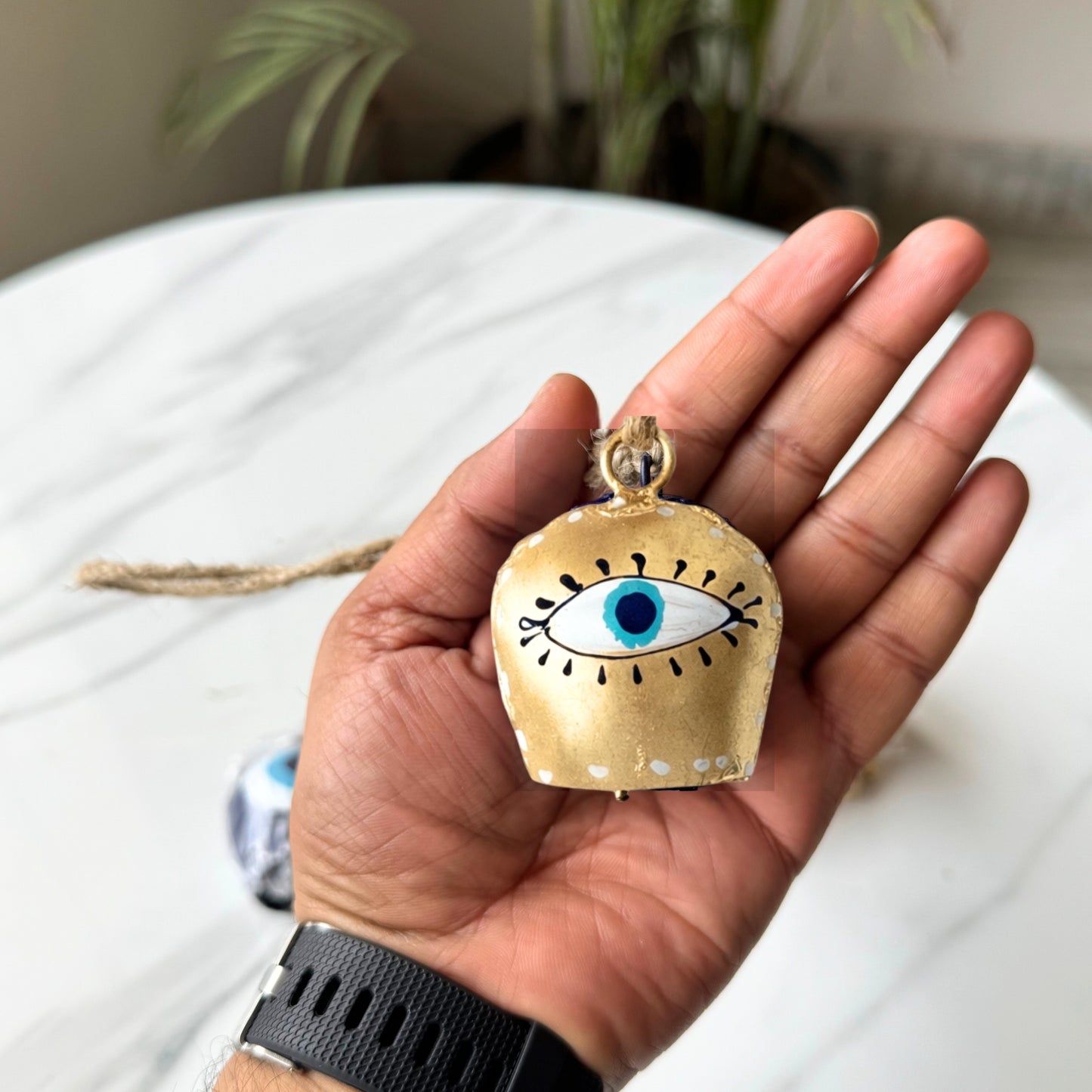 Boho Golden Evil Eye Wall Hanging Bell