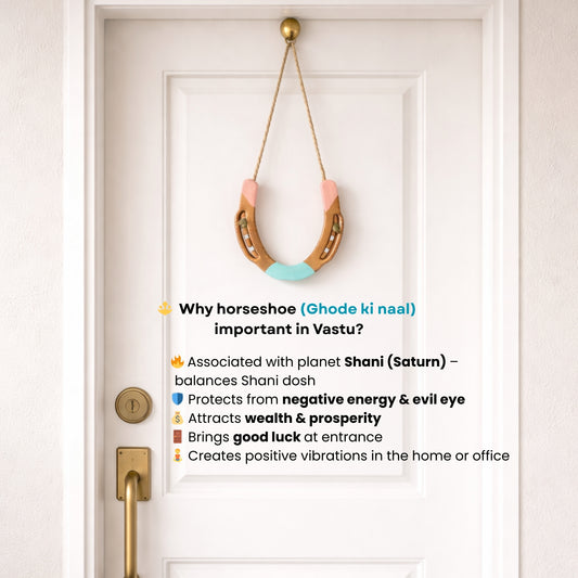 Metal Horseshoe ( Ghode Ki Naal ) to Protect Your Home/Office from Evil Eyes - Aqua