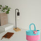 Cotton Candy Bloom Basket  Aqua and Pink with Bow