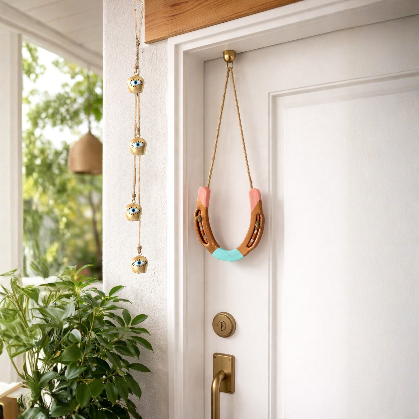 Metal Horseshoe ( Ghode Ki Naal ) to Protect Your Home/Office from Evil Eyes - Aqua